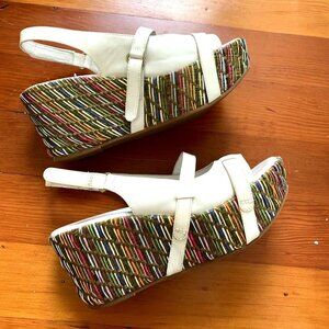 Antelope Slingback Colorful Platform Wedge Sandals